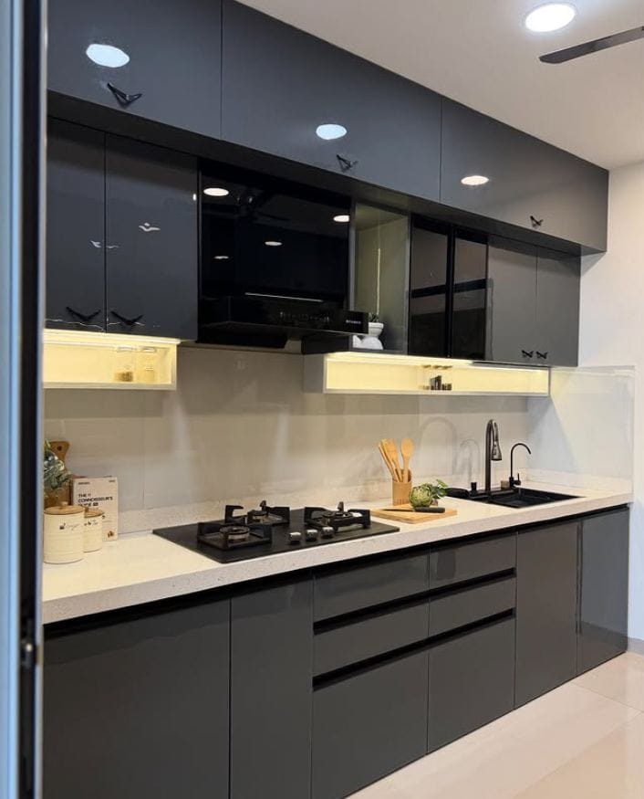 Modular kitchen installation by KGN Interior Factory